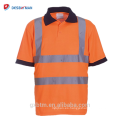 Botón reflectante de los hombres camisetas 70% algodón 20% poliéster Hola Vis High Vis visibilidad manga corta de seguridad Polo de trabajo de trabajo